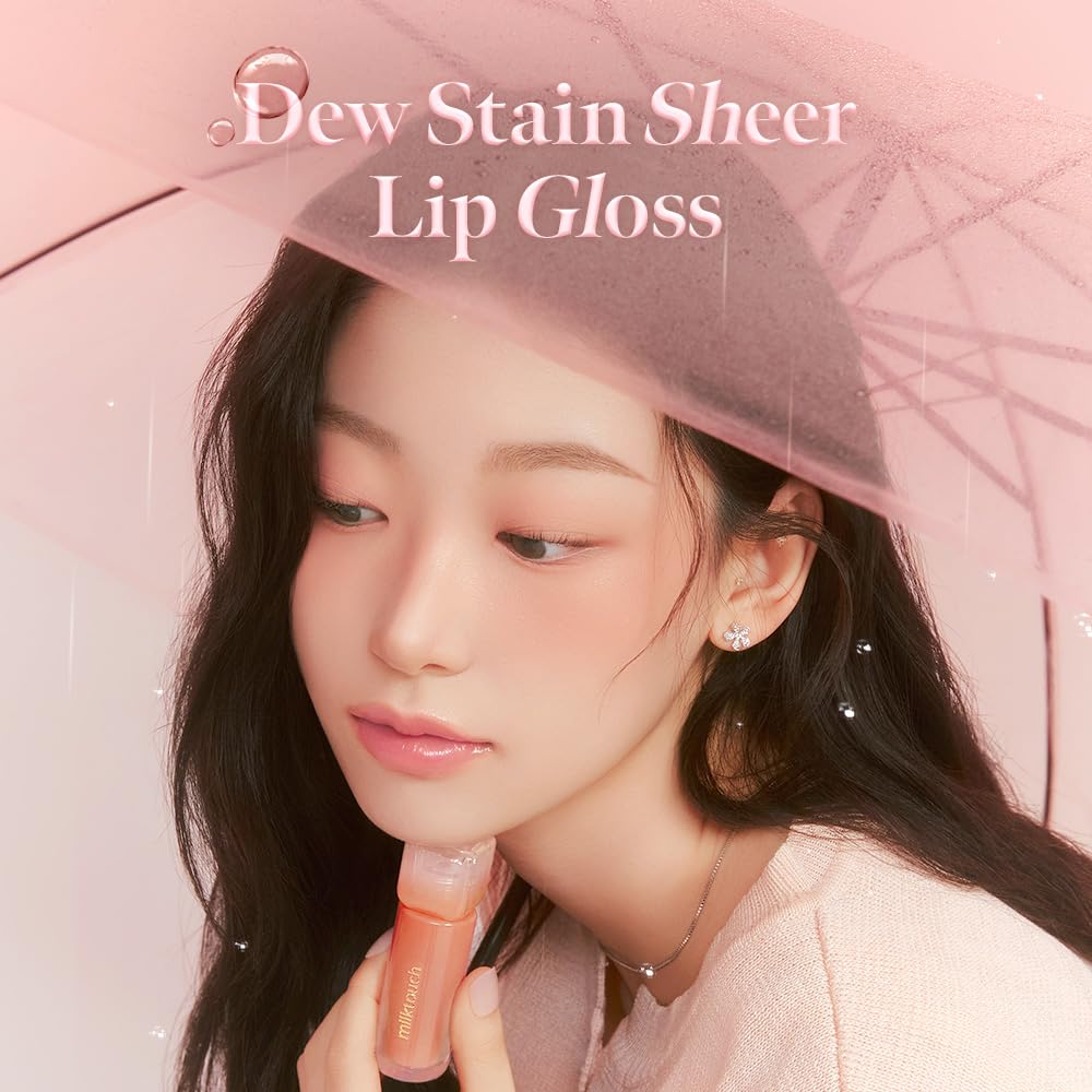 MILKTOUCH Dew Stain Sheer Lip Gloss (07 Mauve Shower, 0.14 Fl Oz (Pack of 1))
