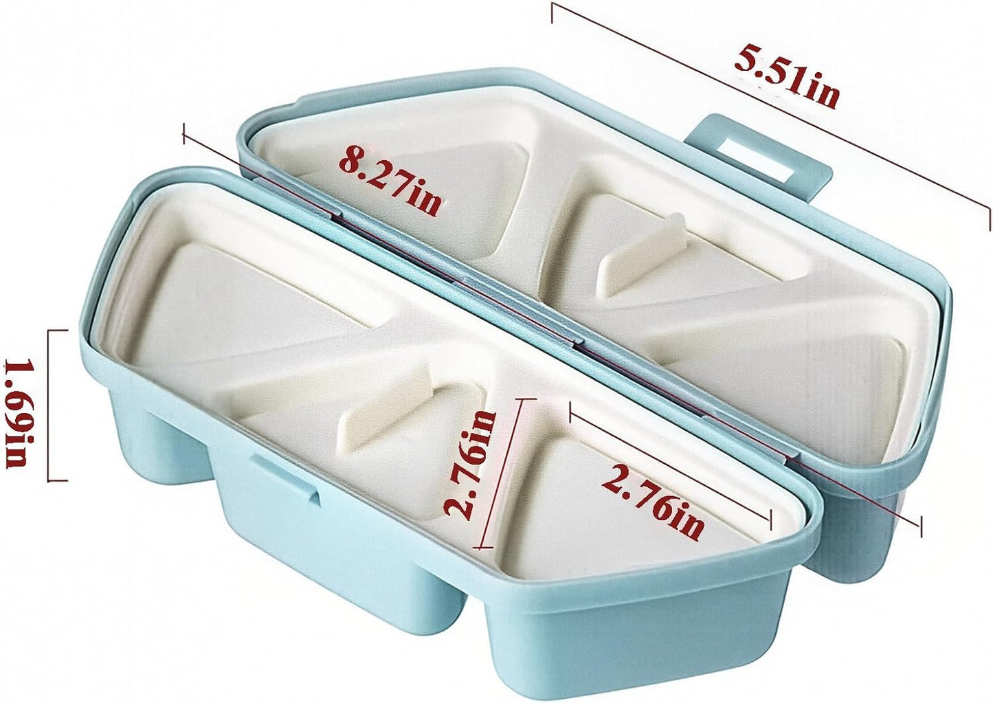 DumFurc 6 in 1 Onigiri Mold Triangle Rice Ball Mold Musubi Press Onigiri Maker Sushi Making Kit Once Quickly Make 6pcs Rice Balls for Lunch and Home DIY (Blue)