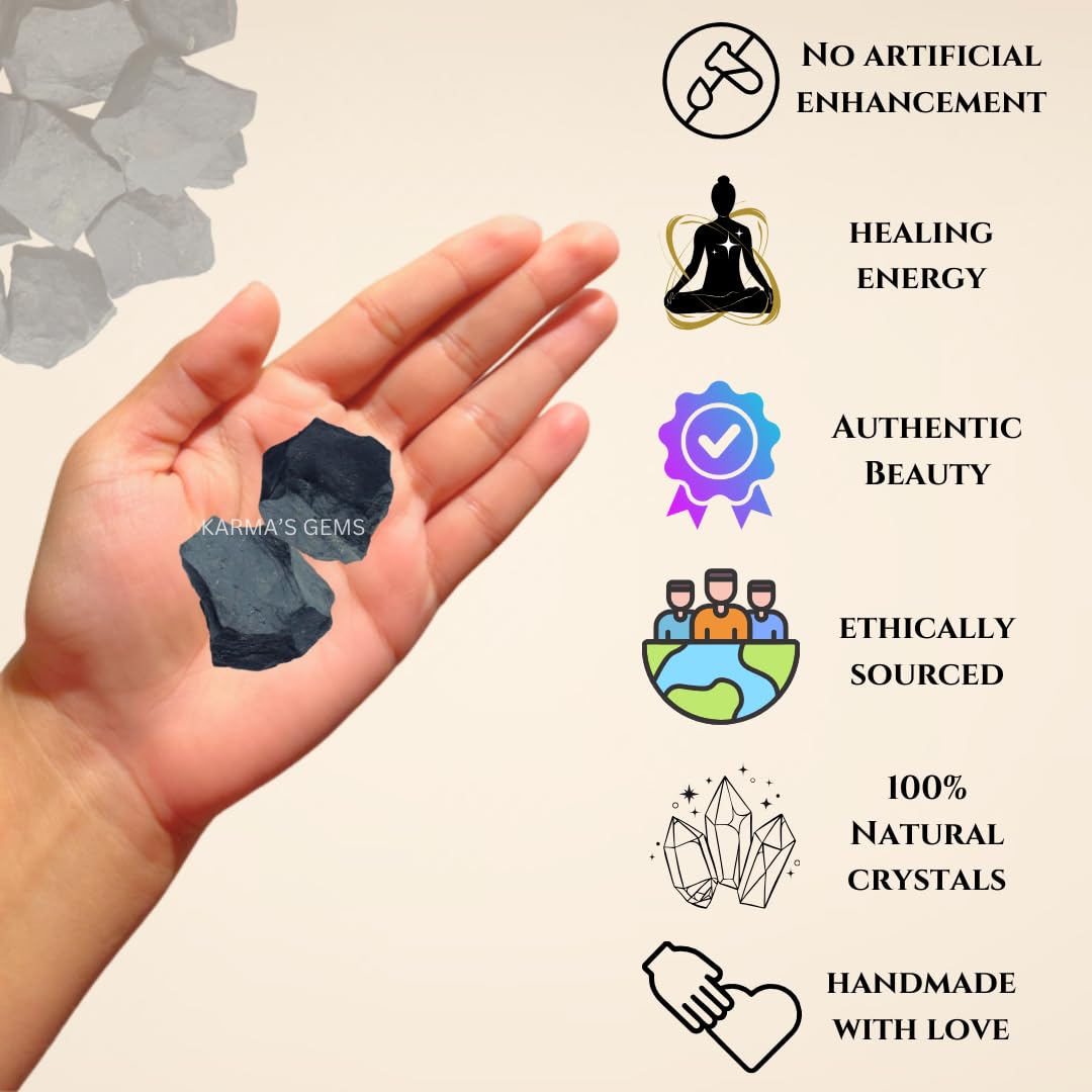 Crystals, Rocks, Jade, Crystals and Healing Stones, Witchcraft Supplies, Healing Crystals, Stones, Healing Stones, Rock Collection, Agate, Raw Stones (Shungite, 2 Pcs)