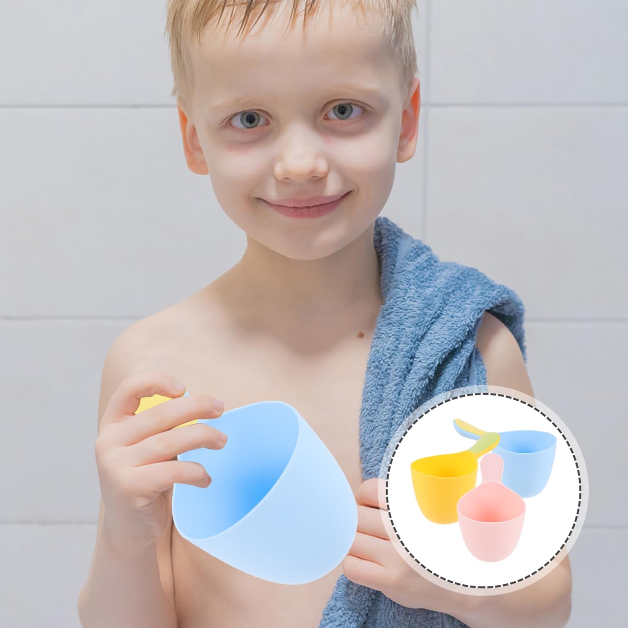 CHILDWEET 3pcs Bath Ladle Multi-purpose Water Scoops for Portable Water Dippers for Bathing Rinsing and Essential Bathroom Utensils