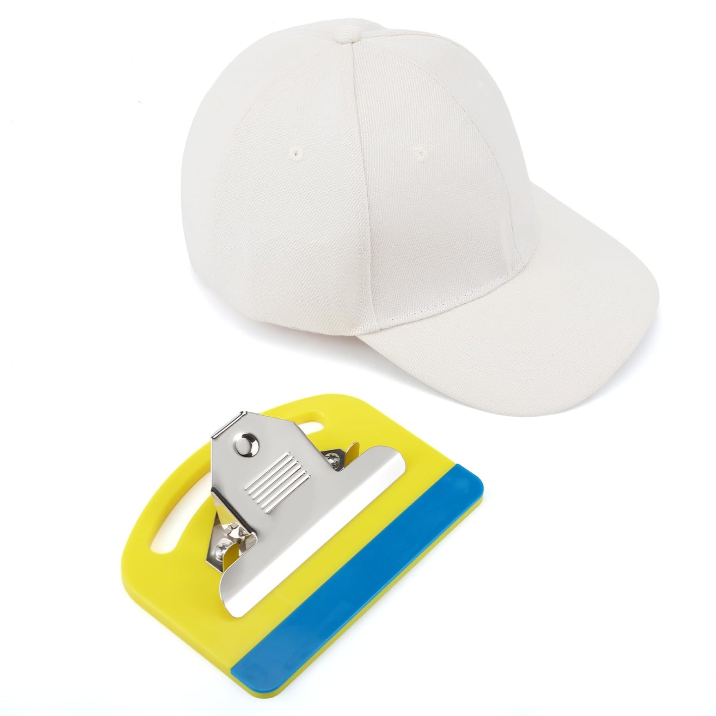 BrightRow Magnetic Hoop Clip Set Hat Embroidery Hoop Clip for Embroidery Machines with White Baseball Cap Secure Hat Brim Holder for Caps, Boots, Sleeves, Bags