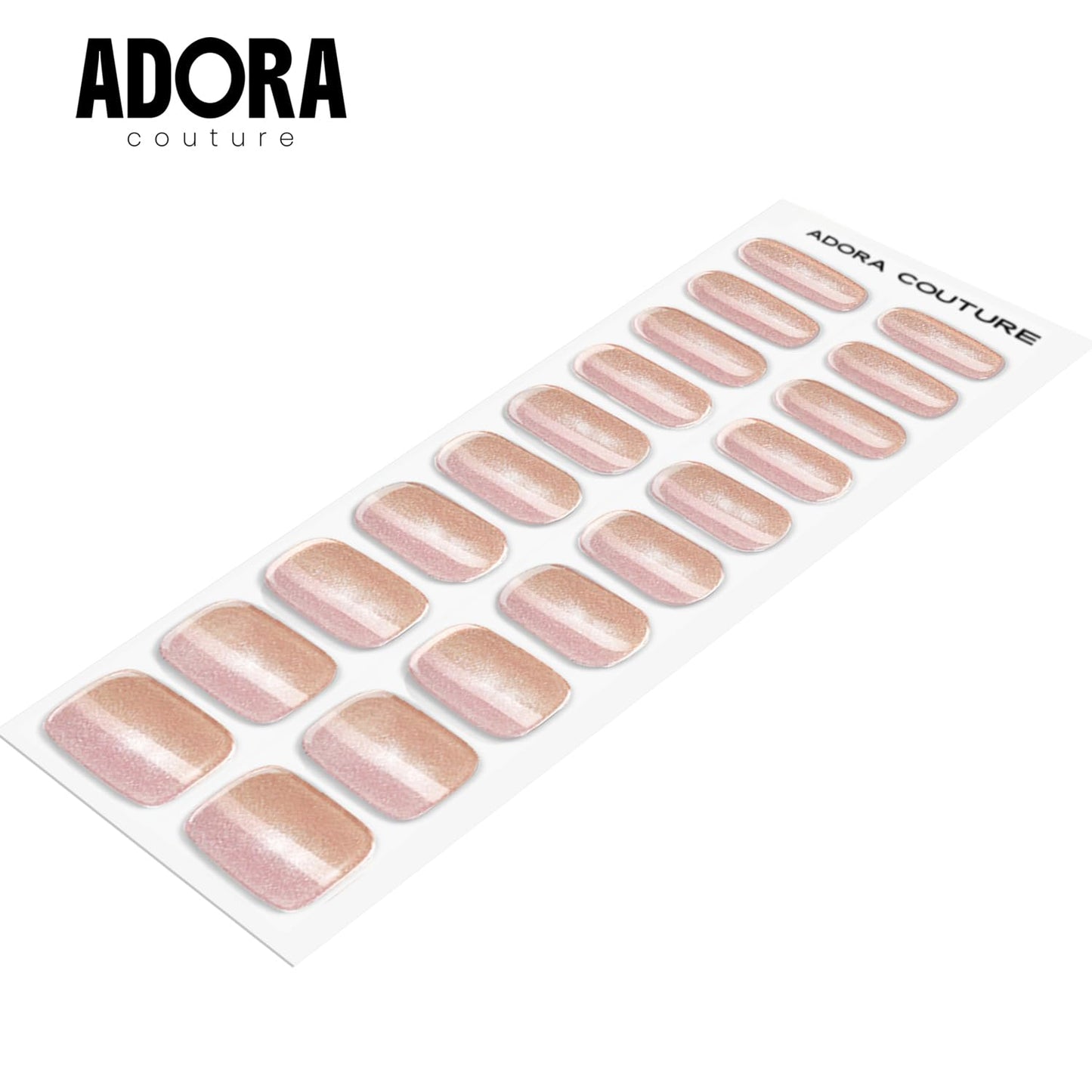 Semi Cured Gel Nail Strips with 20 Pieces – UV Gel Nail Stickers & Nail Wraps, Complete Manicure Kit Includes Prep Pads, Nail File and Wooden Stick, Easy Application, UV Light Required (Soft Shimmer)