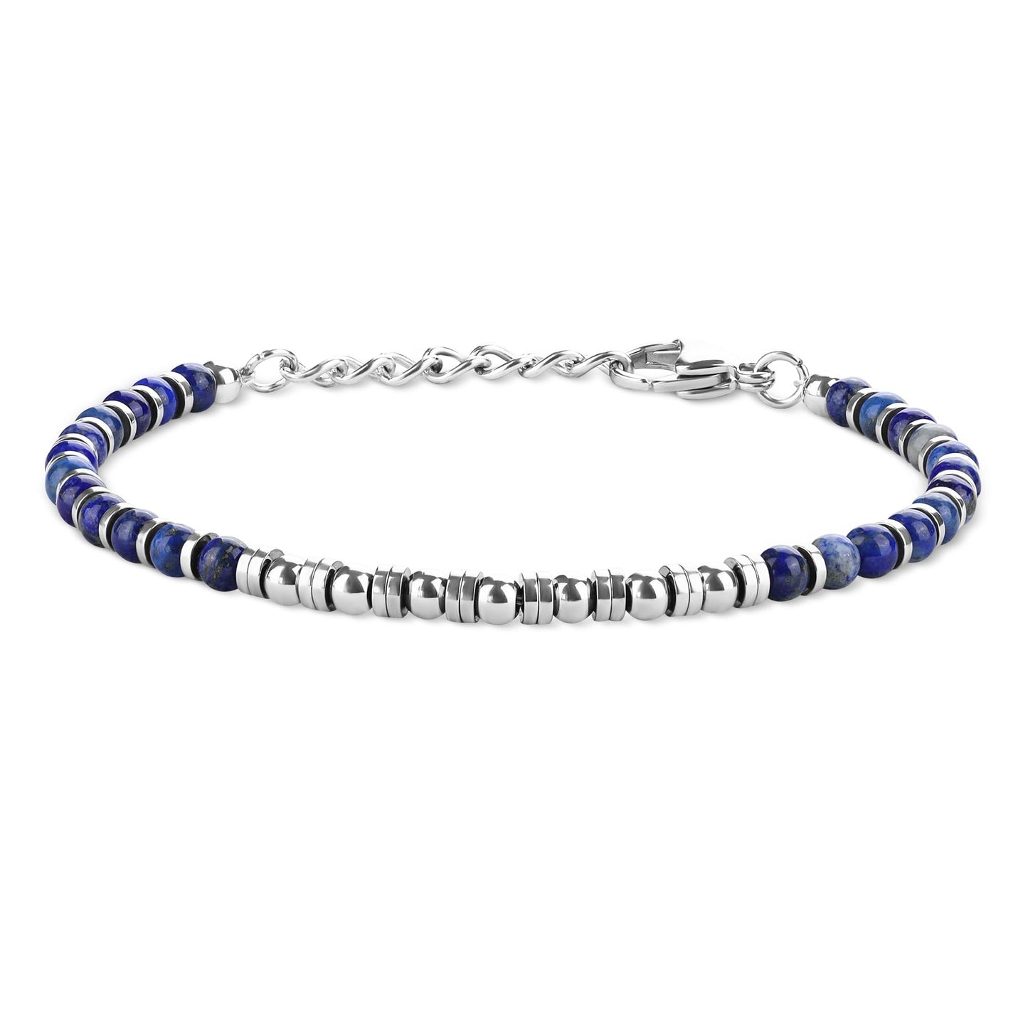 GAVU Hematite Lapis Lazuli Bracelet, Crystal Beaded Bracelet for Men