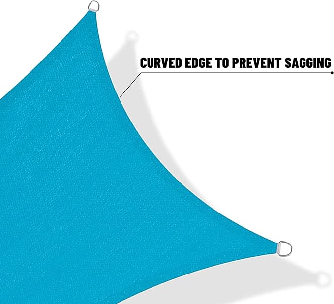 SUNNY GUARD Custom Size 12'x24'x26.8' Turquoise Blue Sun Shade Sail Right Triangle UV Block Shade for Backyard Yard Patio Deck Garden(Customized)