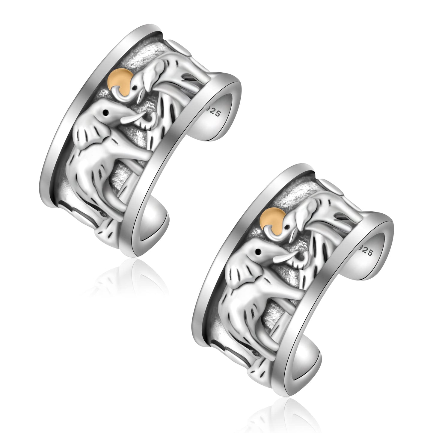 Ear Cuff 925 Sterling Silver Elephant Cuff Earrings Hypoallergenic Ear Cuffs Non Piercing Earring Cartilage Cuff Earring Elephant Clip On Cuff Earring for Women