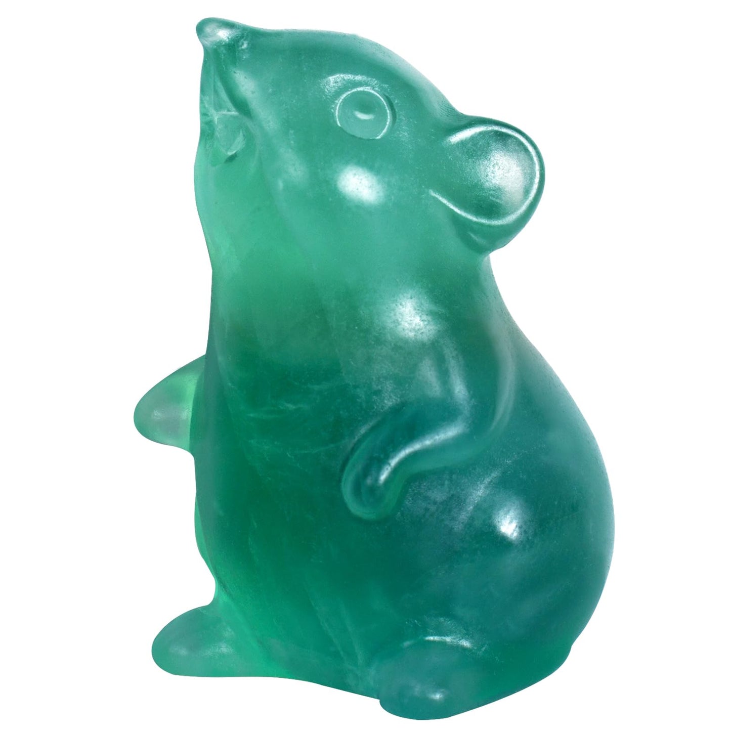 Ytbeoxk Handmade Fluorite Crystal Mouse Figurine Natural Quartz Sculpture Wealth Attracting Feng Shui Decor Mini Desk Ornament Meditation Crystal Animal Mouse.