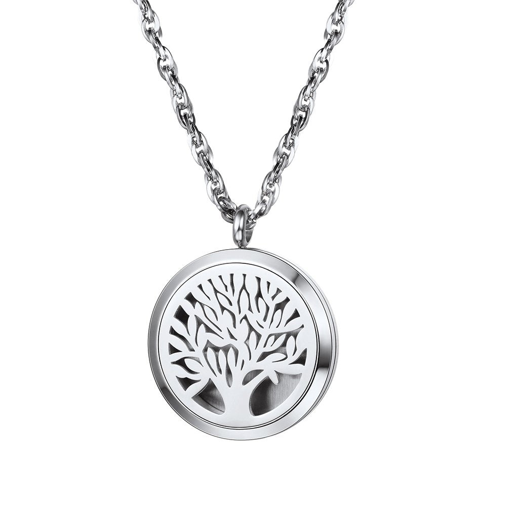 PROSTEEL Diffuser Necklace Perfume Locket Tree of Life Aromatherapy Womens Jewelry