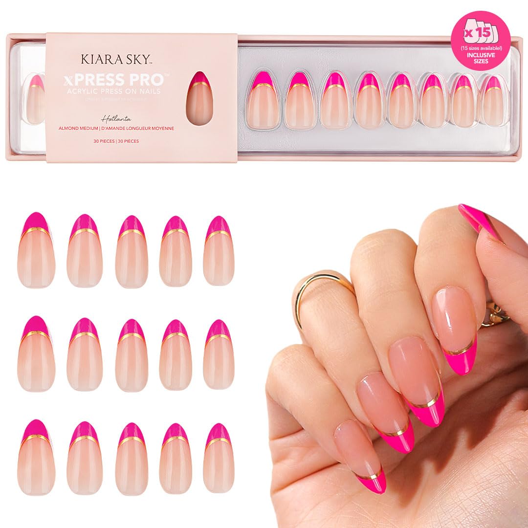 KIARA SKY 100% Acrylic Press On Nails - Chrome Press On Nails | Long-Lasting, Easy Application, Salon-Quality Instant Manicure for Nail Art DIY | 15 sizes - 30 piece Kit