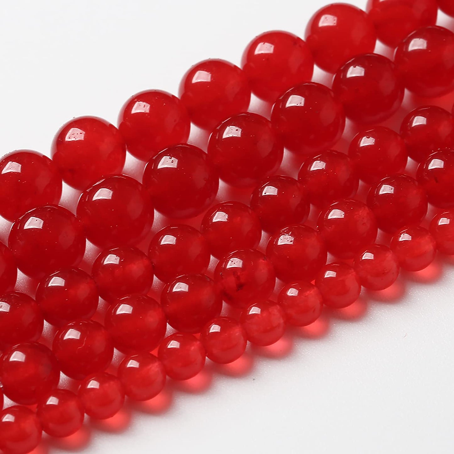 90pcs 4mm Natural Red Jade Chalcedony Beads Round Loose Gemstone Crystal Energy Healing Power Stone Beads for Jewelry Making DIY Bracelet (4mm, Red Jade)