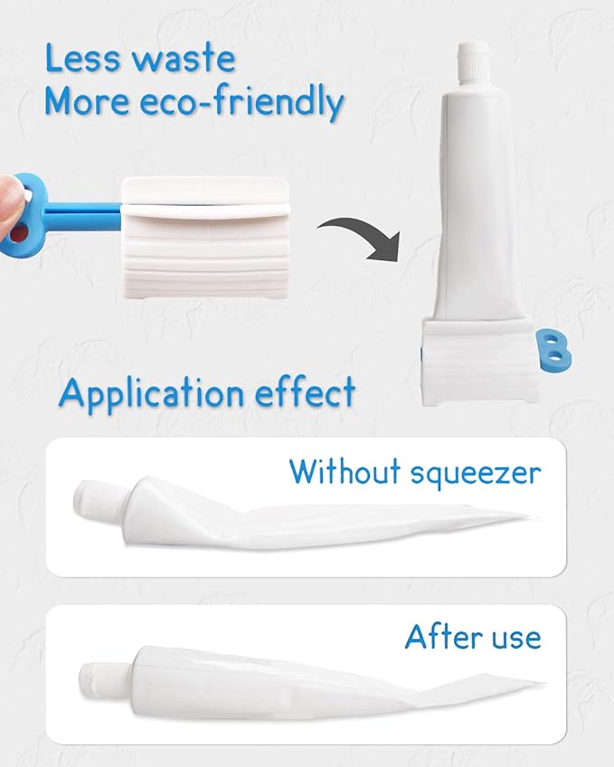 Toothpaste Squeezer, 6 Pcs Toothpaste Tube Squeezers, Multi-Purpose Toothpaste Dispenser, Rolling Toothpaste Holder Stand by MoHern