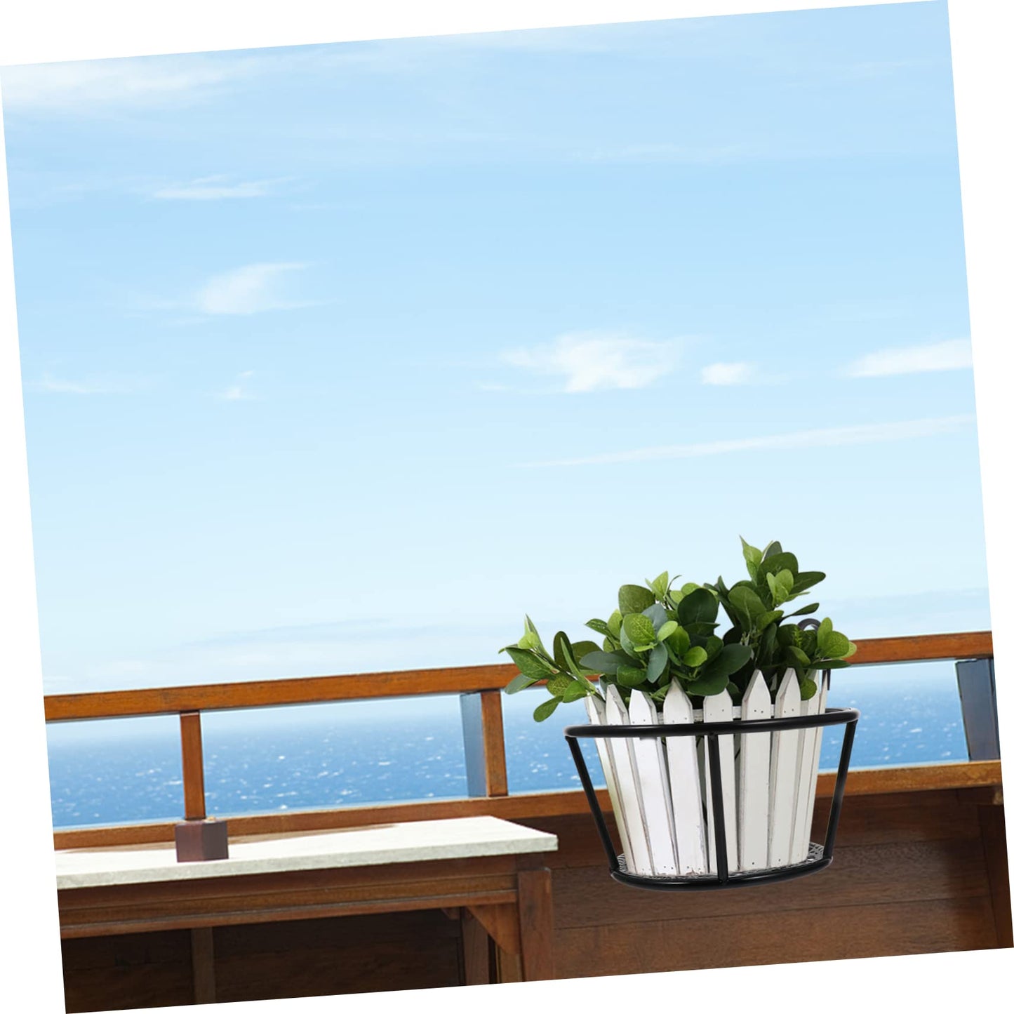 PRETYZOOM 2pcs Hanging Balcony Plant Rack Iron Flowerpot Holder Sturdy Succulent Stand for Outdoor Indoor Garden Patio Decoration