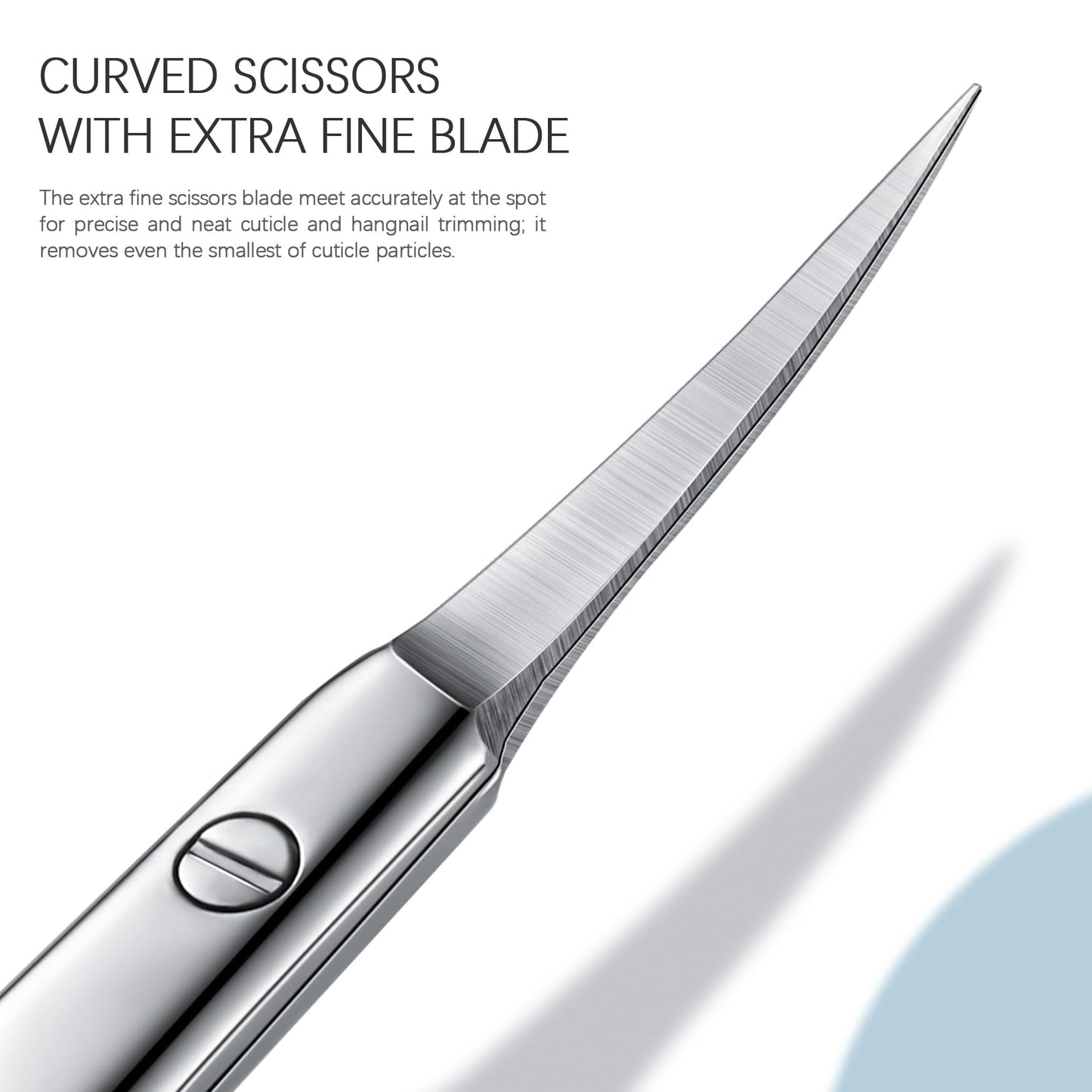 BEZOX Curved Cuticle Scissors – Precision Little Manicure Scissor Extra Fine Tip for Women, Sharp, Sleek, and Designed Finger Nails Scissor for Flawless Nail Care - Silver