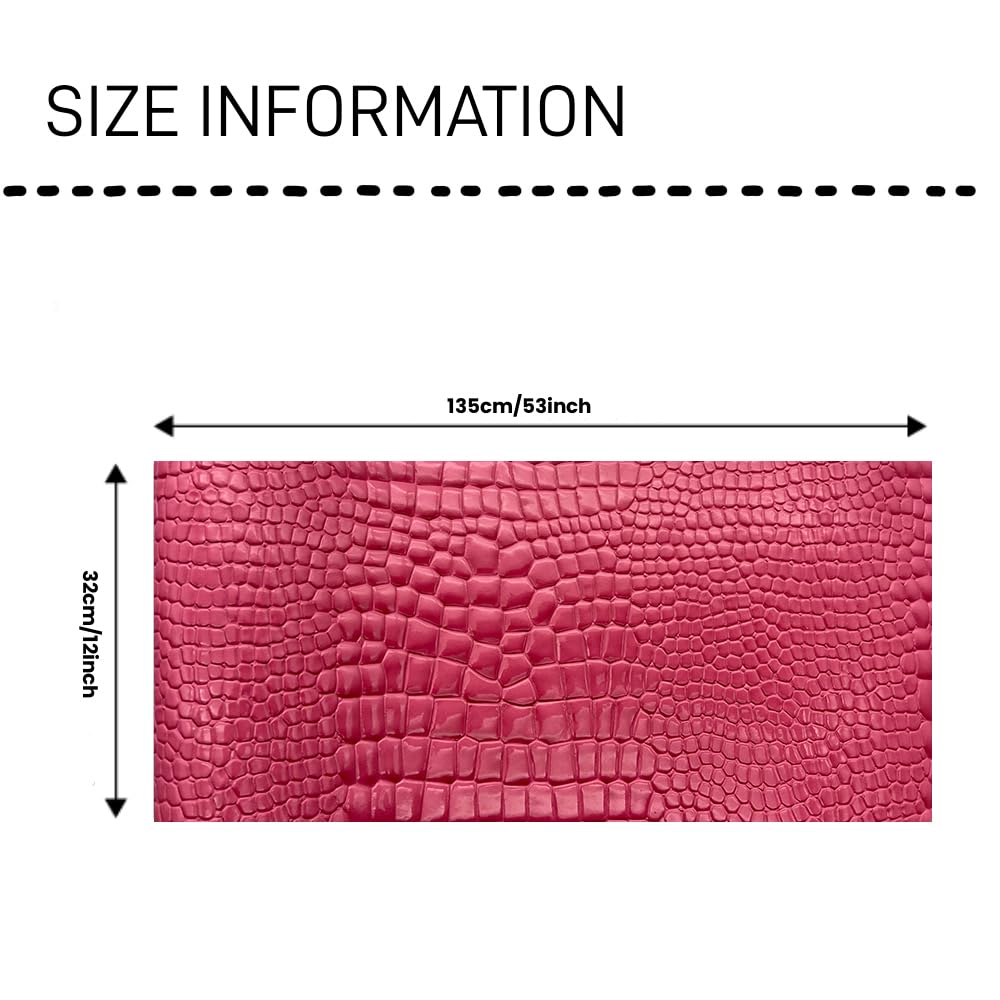Embossed Alligator Synthetic PU Fabric, 12 x 54 inch Crocodile Vinyl Faux Leather Sheets for DIY Crafts Hair Bows Bags Handicrafts-Dark Green