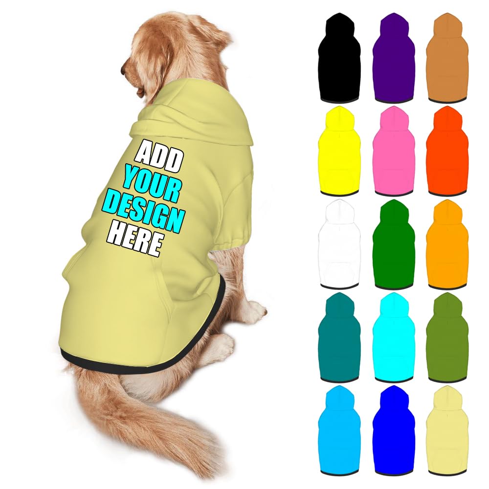 Mynvzrk Custom Dog Clothes with Photo Name Logo Personalized Dog Sweaters for Small Medium Large Dogs Breathable Warm, Navy, XL