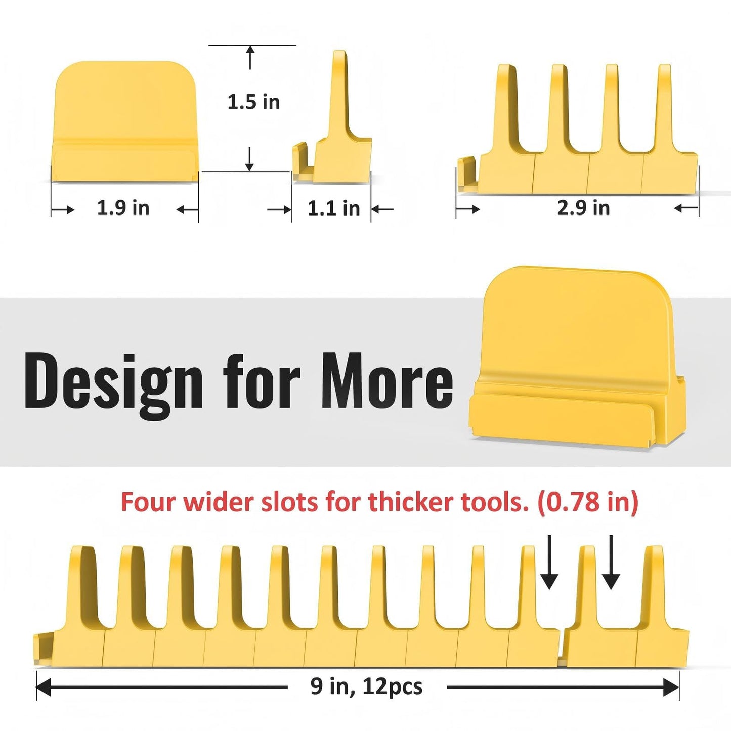 DEHOYI 24 pcs Magnetic Plier Organizer Set for Toolbox & drawer Storage|Modular Plier holders for Mechanics, Technicians, Space-Saving & Quick-Access, Gift for father and boyfriend(Yellow)