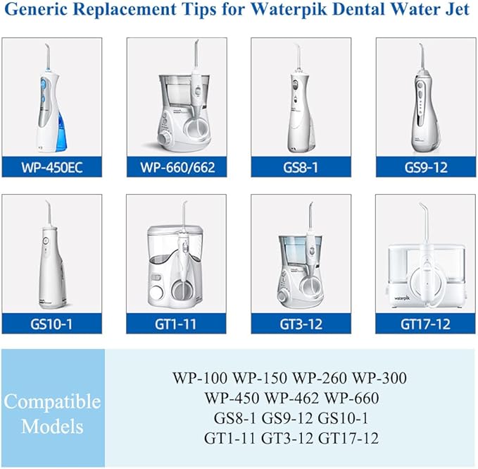 TB100E Replacement Toothbrush Tips Compatible with Waterpik Dental Water Jet - Generic Toothbrush Heads for Waterpik Flossers and Brush Flosser Head