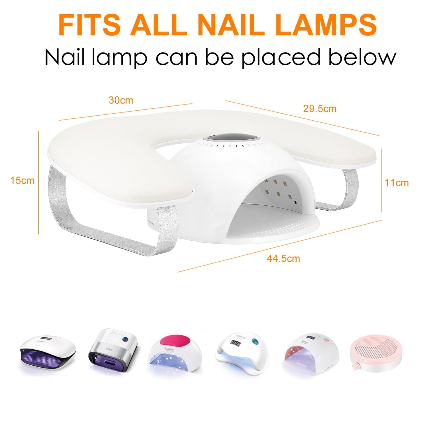 Arm Rest for Nails Tech 10° Inclined, U-Shaped Nail Hand Rest Manicure Arm Rest Stand with Silver Aluminum Alloy Holder Non-slip