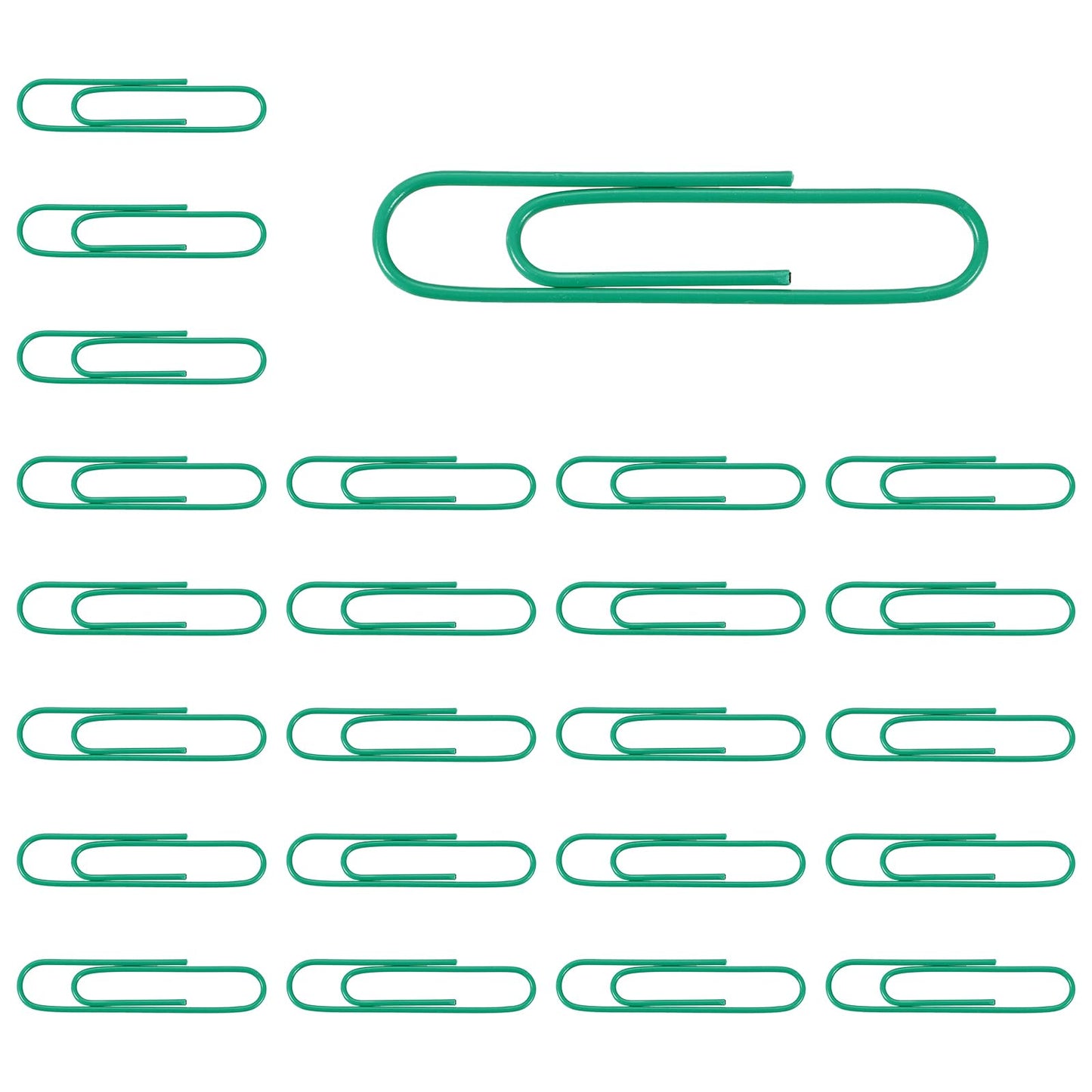 PATIKIL 40 Pcs Pin Shape Paper Clip, 3.1x0.6 Inch Large Pin Paper Clip Cute Metal Planner Bookmarks Decorative Clamps Holders for Document Office Home, Green