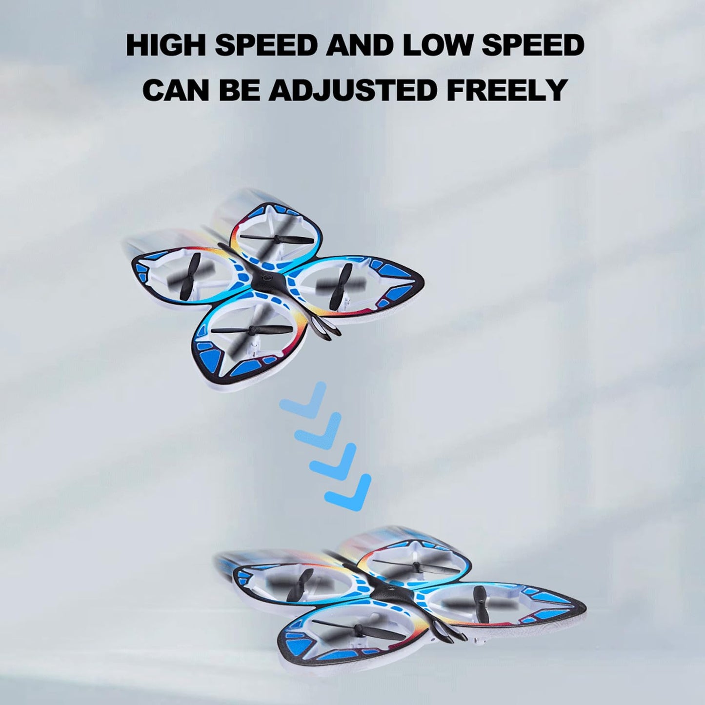 Authticar Mini Drone - RC Butterfly Drone for Beginners with Colorful Light, 3D Flip, Headless Mode, Altitude Hold, Remote Control Quadcopter Gift for Teens Adults