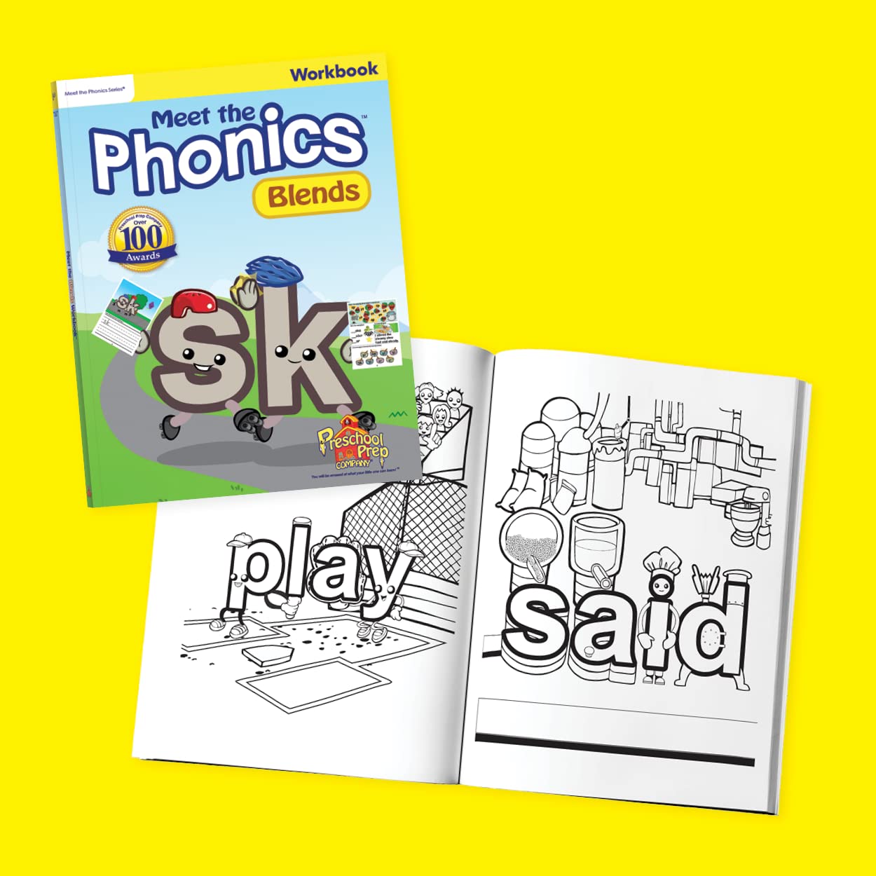 Preschool Prep Company Basics/Reading WORKBOOK Bundle with 5 Workbooks – Preschool Prep Basic Skills, Meet the Sight Words, Meet the Phonics Letter Sounds, Digraphs, & Blends!