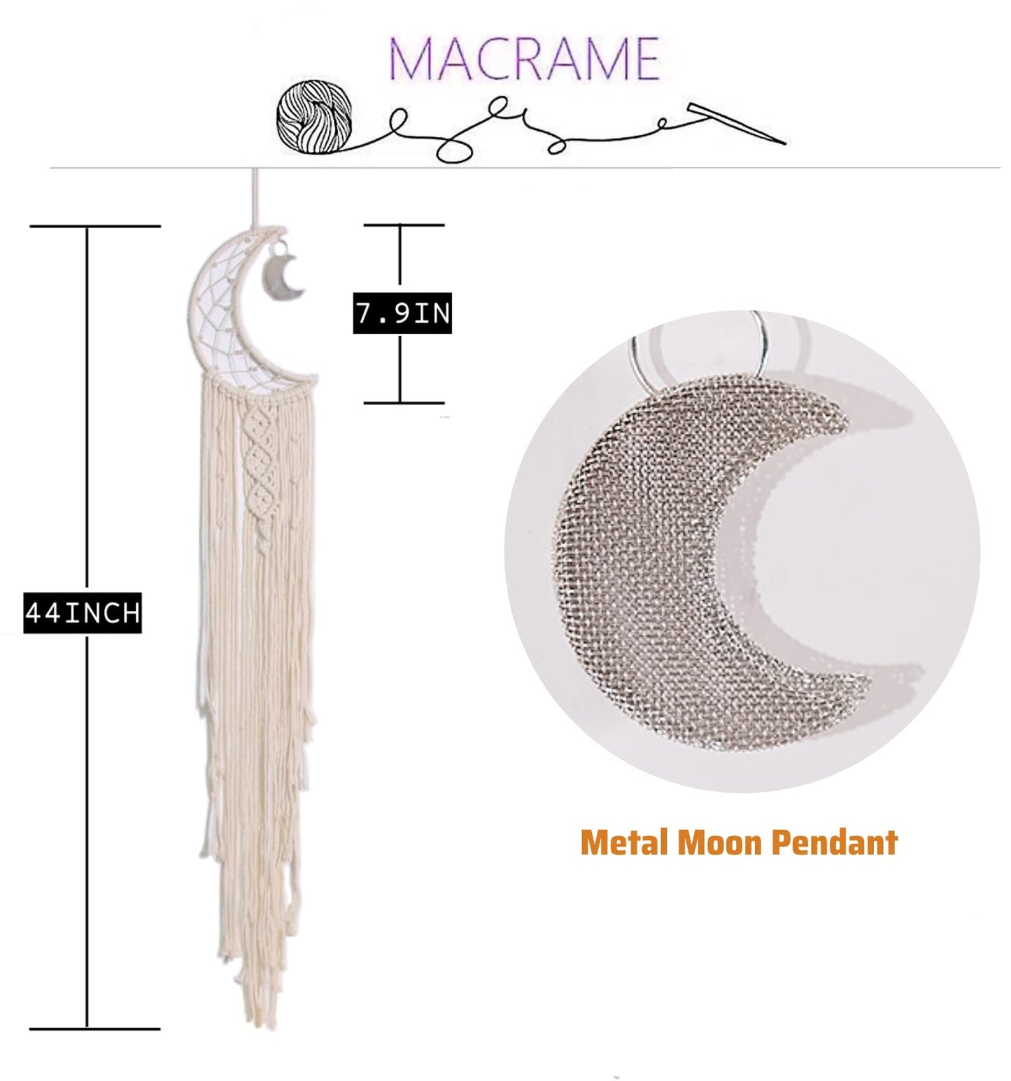 Dream Catchers, Moon Dream Catcher with Lights-Macrame Dreamcatcher Bedroom Wall Decor,Dream Catcher Girls Room Decor Teenager,Moon Gifts Dream Catchers for Boys Mom Women-Catcher Boho Wall Decor
