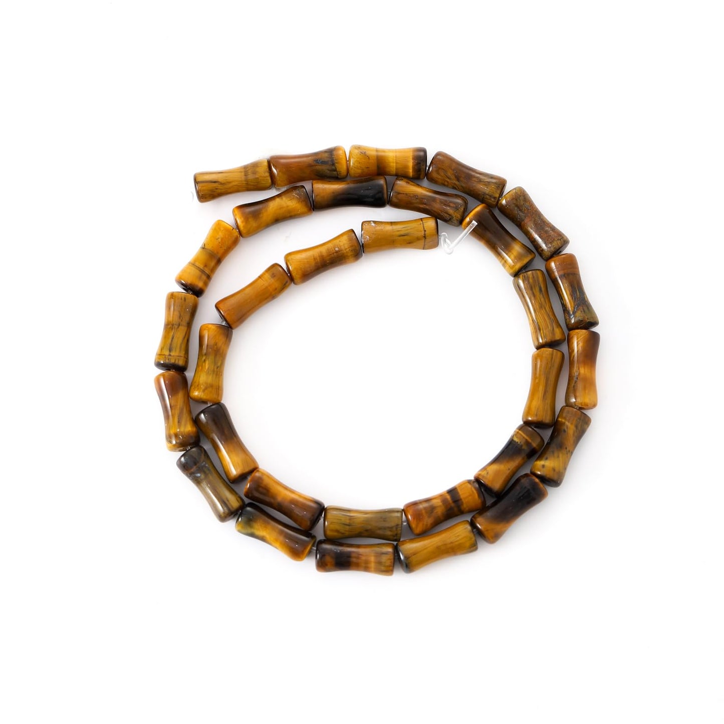 5x12mm Natural Tiger Eye Stone Bamboo Shape Gem Healing Energy Loose Spacer Beads for DIY Necklace Bracelet Earring