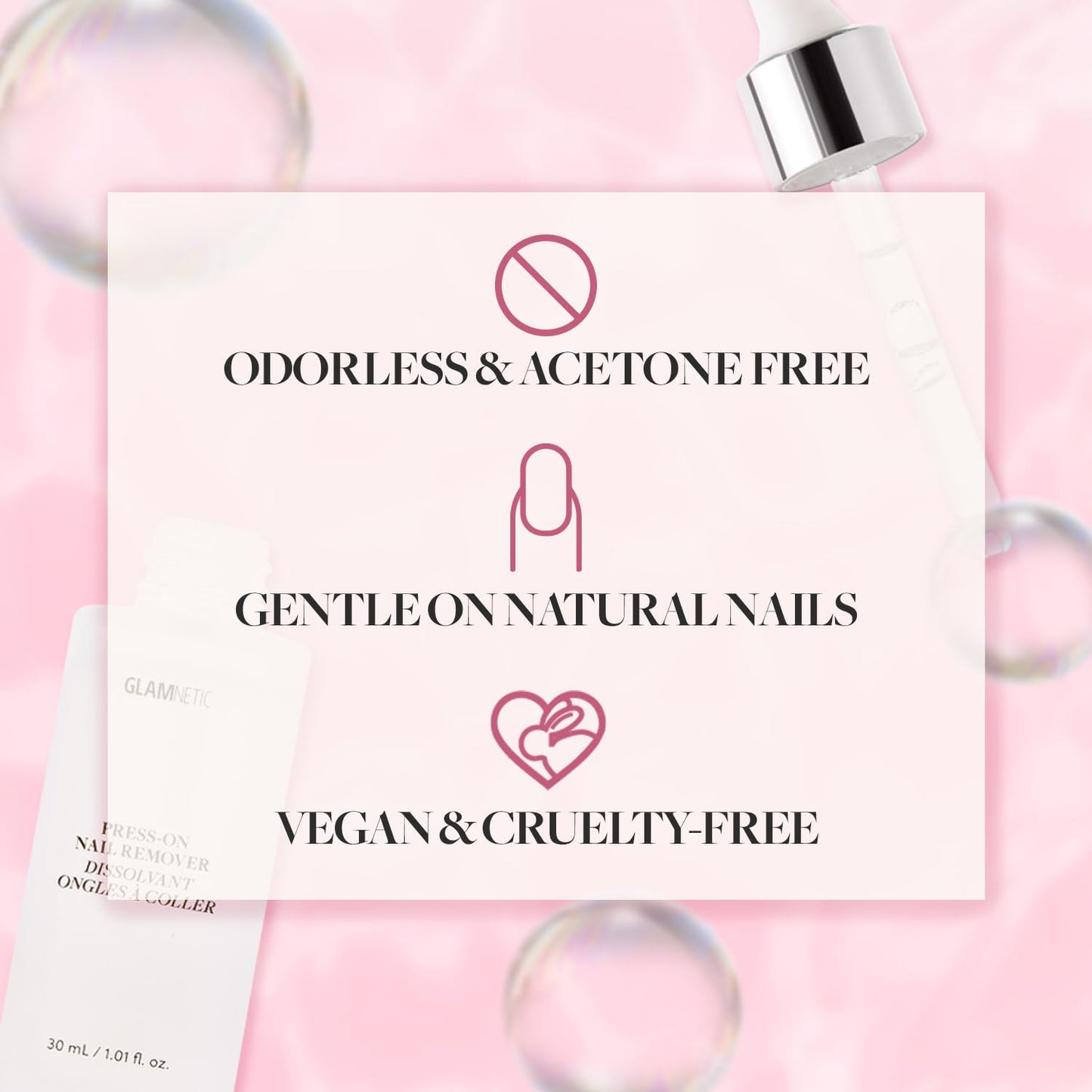 Glamnetic Press-On Nails - Ballet Pink | Opaque Light Blush Pink Short Almond False Nails | 15 Sizes - 30 Nail Kit with Glue and Remover