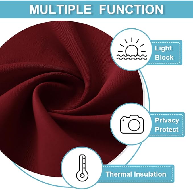 RYB HOME Sidelight Door Curtains for Front, Privacy Half Window Curtains Thermal Insulate Covering for Patio/Glass/Front Door, 12 inch x 40 inches, Red, 1 Panel