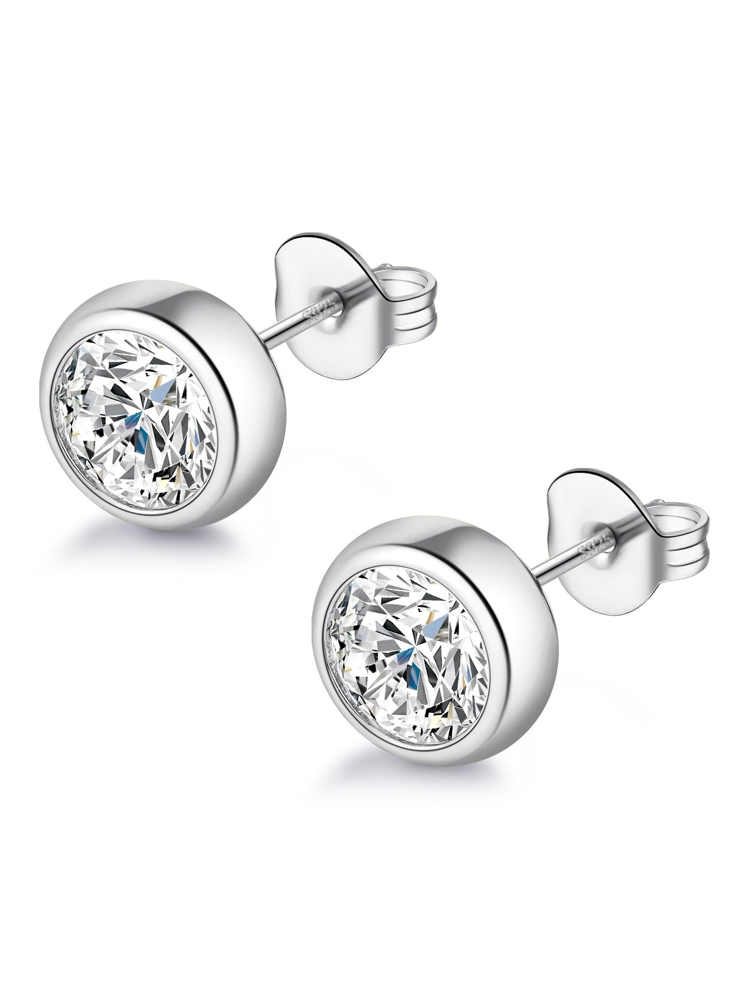 Augell Unisex Moissanite Stud Earrings, 1-2 Carat D Color VVS1 Clarity, Hypoallergenic Professional Lab Created, GRA Certified Earrings