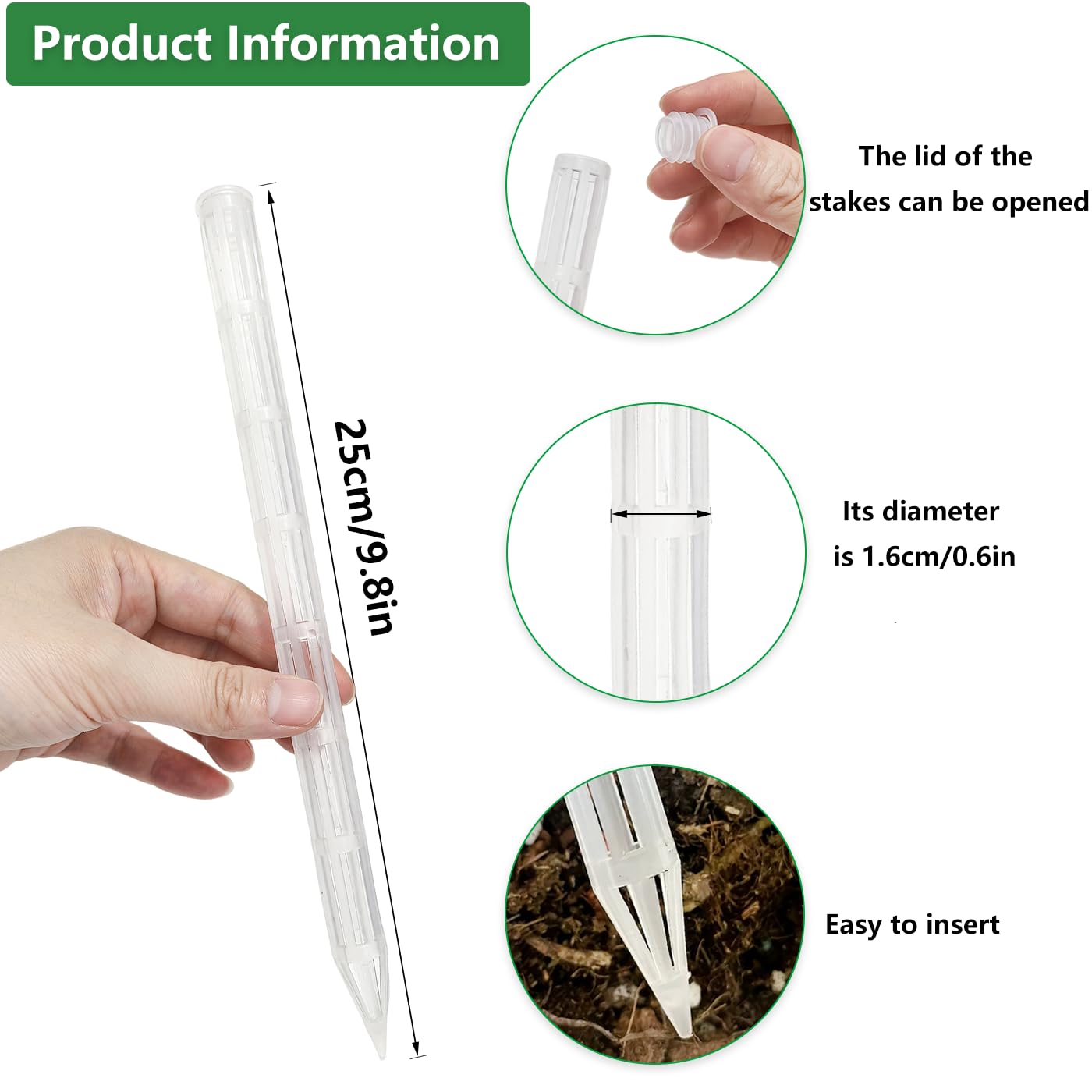 Belit 16 Pcs Plant Root Ventilation Stakes, Breathable Stake Beneficial for Root Respiration, Potted Plants Prevent Root Rot