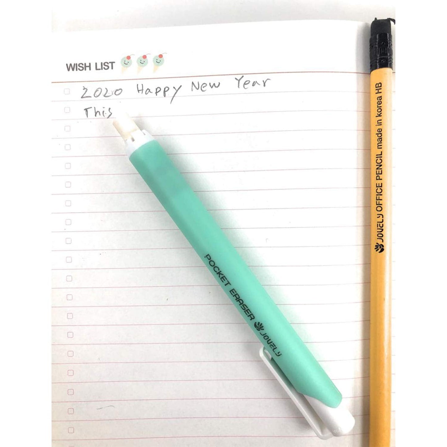 Jovely Mechanical Pocket Eraser, Retractable Pen-Style Eraser for Precision Erasing, Portable Push-Button Eraser for Artists, Students, Office Use (with 15 Refills)