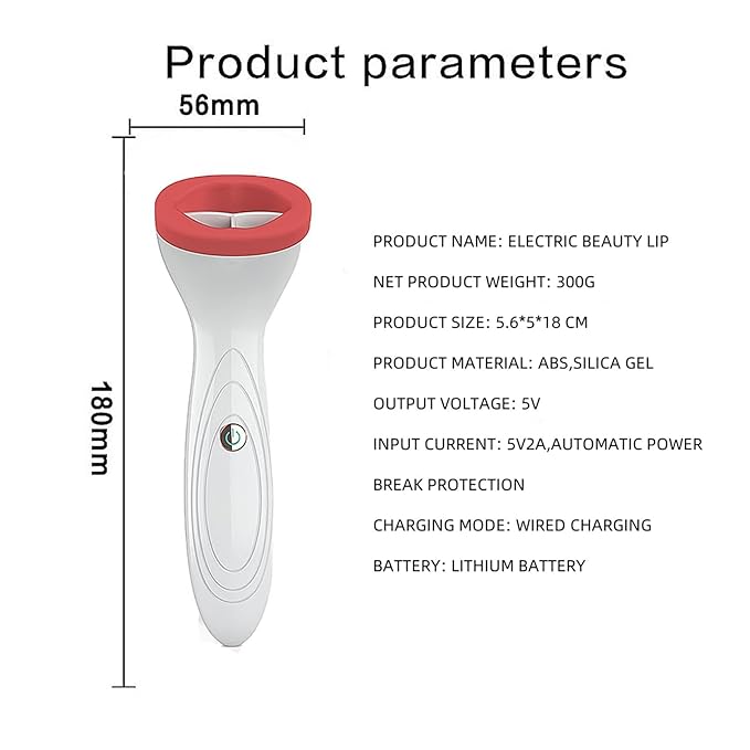 Generic Electric Lip Vacuum Plumper, Bigger Lip Suction Plumper Tool, USB Charging, Lip Plumping Device, Lip Sucker Plumper Tool, Lip Augmentation Beauty Device (2Pcs)