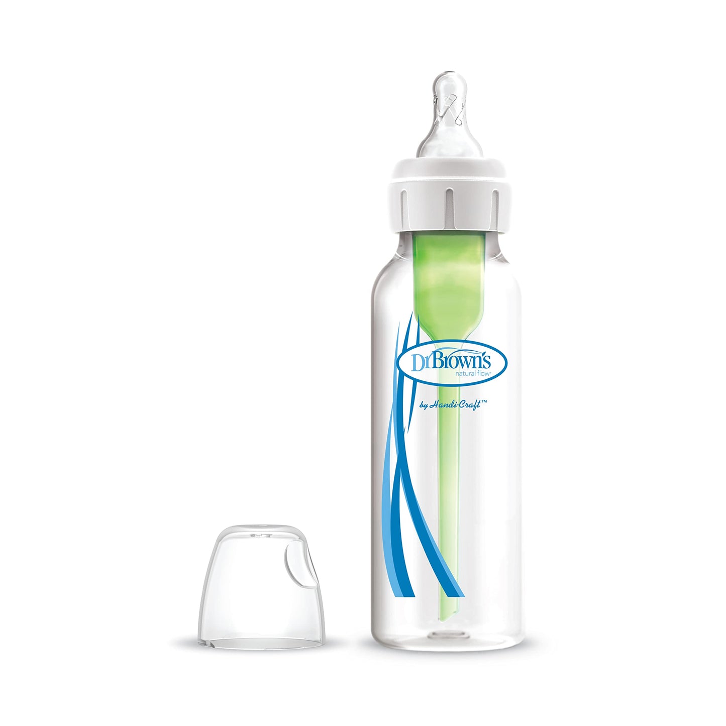 Dr. Brown's Anti-Colic Options + Narrow Bottle to Sippy Gift Set with Soft Silicone Sippy Spout, Removable Silicone Handles, Travel Cap and Bottle Brush (Packaging/Brush Color May Vary)