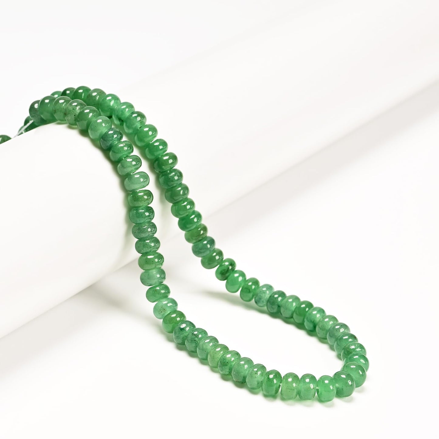 ICAI 4x6mm Natural Rondelle Beads – Loose Gemstone Spacers for DIY Jewelry Making (Green Aventurine)