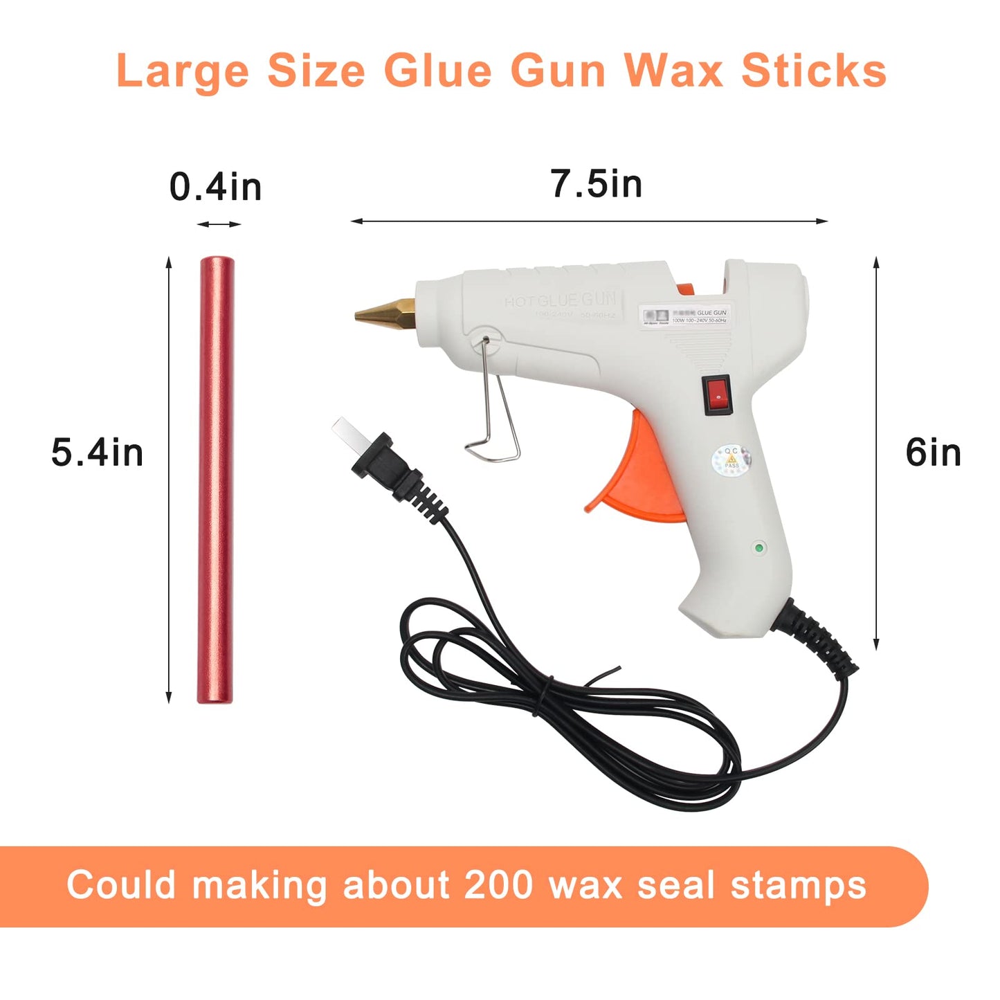 Luxiv Sealing Wax Sticks 12P with Glue Gun, 5.4" Fire Manuscript Seal Stamp for Wedding Invitations, Envelopes & Package Decoration