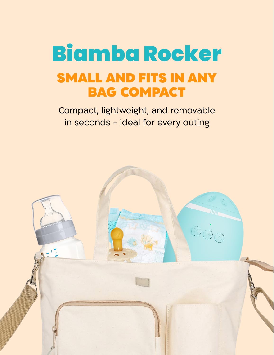 Biamba Automatic Baby Rocker for Stroller - Multi-Function Universal Stroller Rocker & White Noise Sound Machine for Baby, Rocking Device & Portable Sound Machine Travel w/Built-in Sounds & Speaker