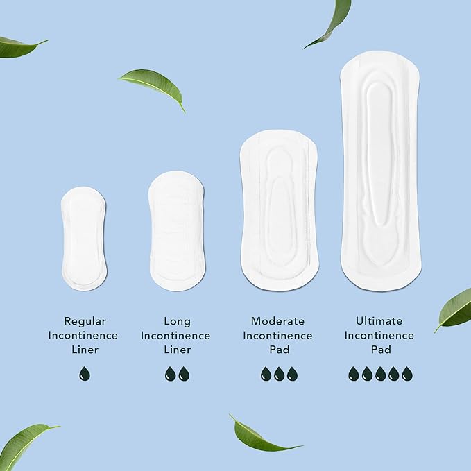 Rael Incontinence Liners for Women, Organic Cotton Cover, Postpartum Essential, Moderate Absorbency, Bladder Control, 4-Layer Core with Leak Guard Technology (Regular, 48 Count)