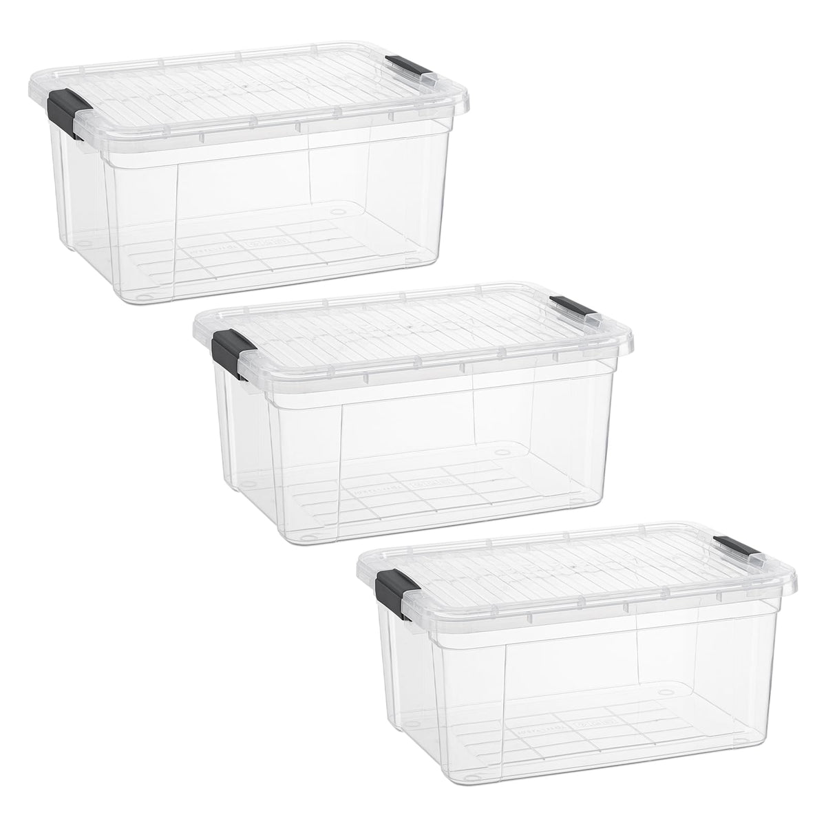 Small Clear Storage Boxes with Lids (3 Count)