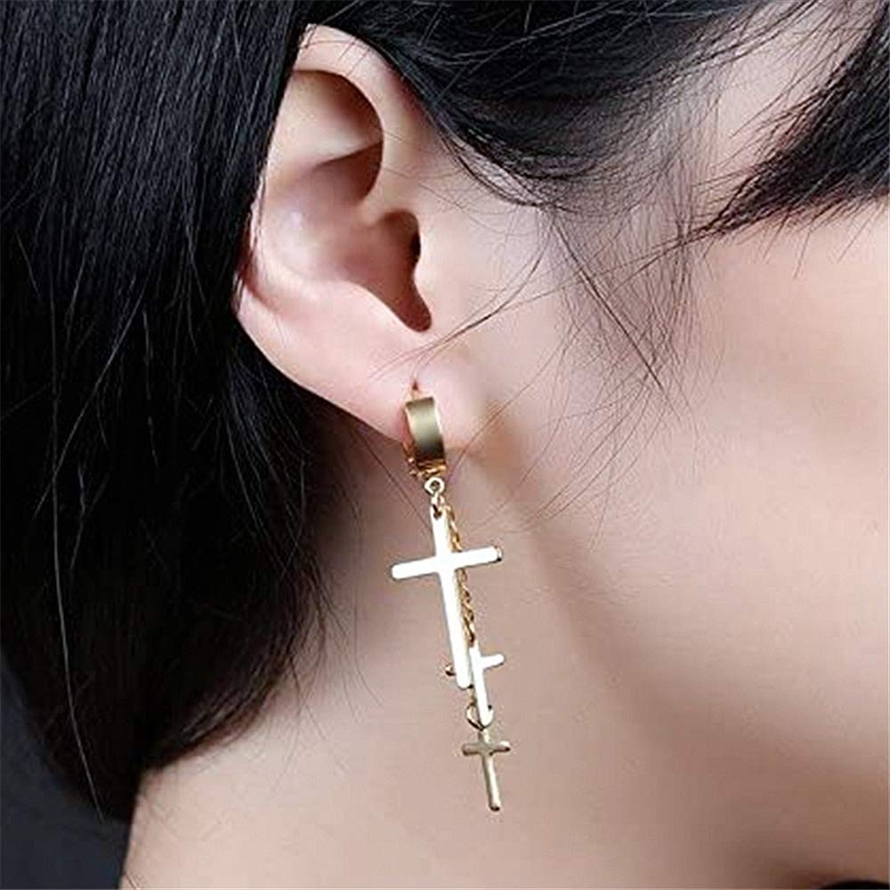 Aroncent 12 Pcs Women Cross Stud Earring Set Stainless Steel Zircon Ear Stud Pin Screw Back