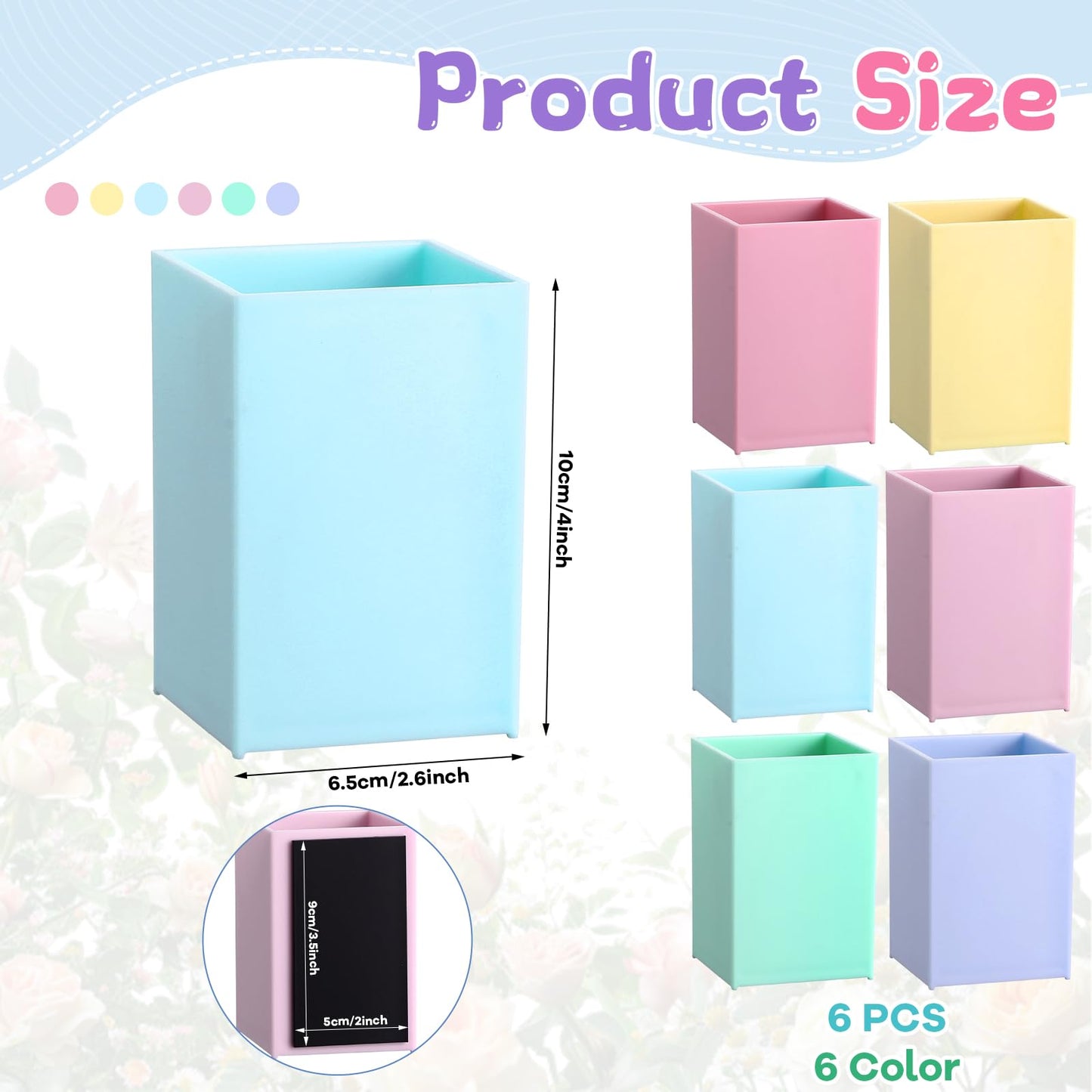 gisgfim 6 Pcs Classroom Magnetic Storage Boxes Magnetic Storage Containers Plastic Dry Erase Marker Holder Plastics Pen Holder for Refrigerator Whiteboard Home Office School Organizer Supply (Pastel)