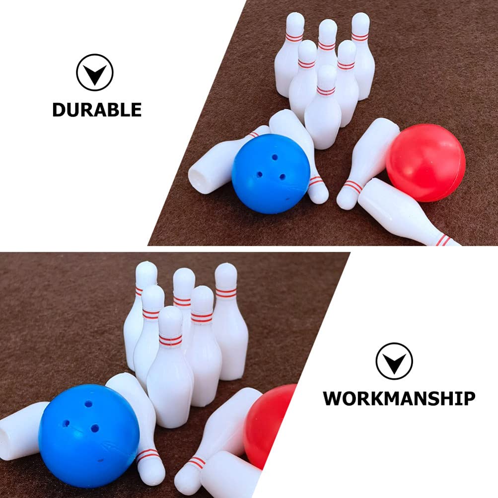 Toyvian 2Set Dollhouse Miniature Bowling Ball Set Miniature Dollhouse Bowling Game Toy Mini Desktop Tabletop Toy for Decoration Accessories
