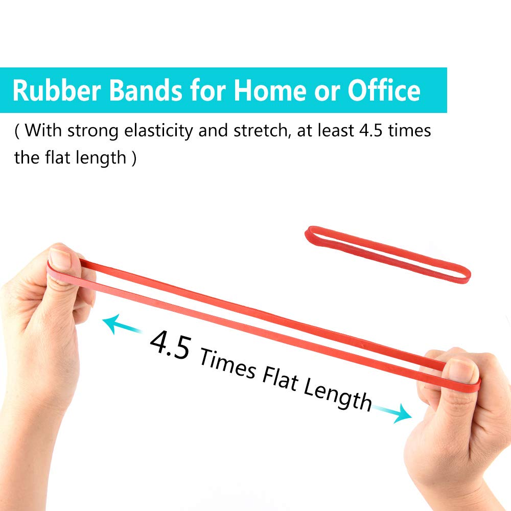 Coopay 180 Pieces Large Rubber Bands Bulk, 8 Inches Heavy Duty Strong Elastic Bands for Office Supply School Home, Securing Trash Can Garbage Cans, File Folders (Red)