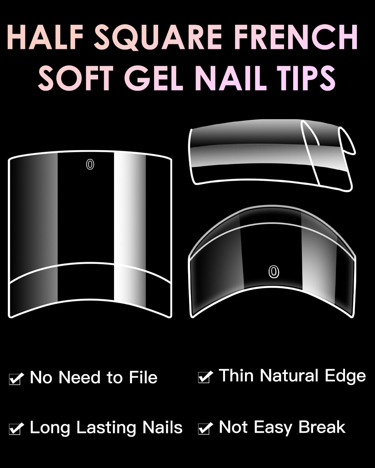 Short Square French Nail Tips, BORNBYME 120 PCS Clear False Nails Acrylic Nails Tips Half Cover Nail Extenison Tips Gel Nail Tips Acrylic False Nail Tips