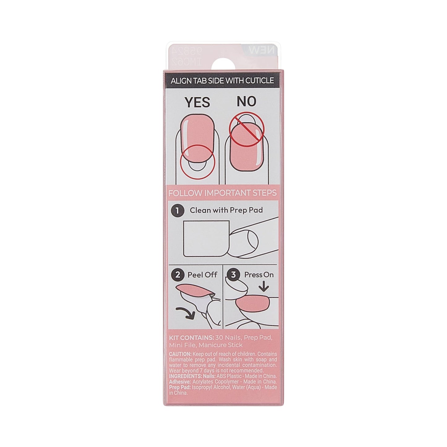 KISS imPRESS No Glue Mani Press On Nails, Color, 'Your Magic', Pink, Short Size, Squoval Shape, Includes 30 nails, 1 mini file, 1 prep pad, Instruction Sheet, manicure stick