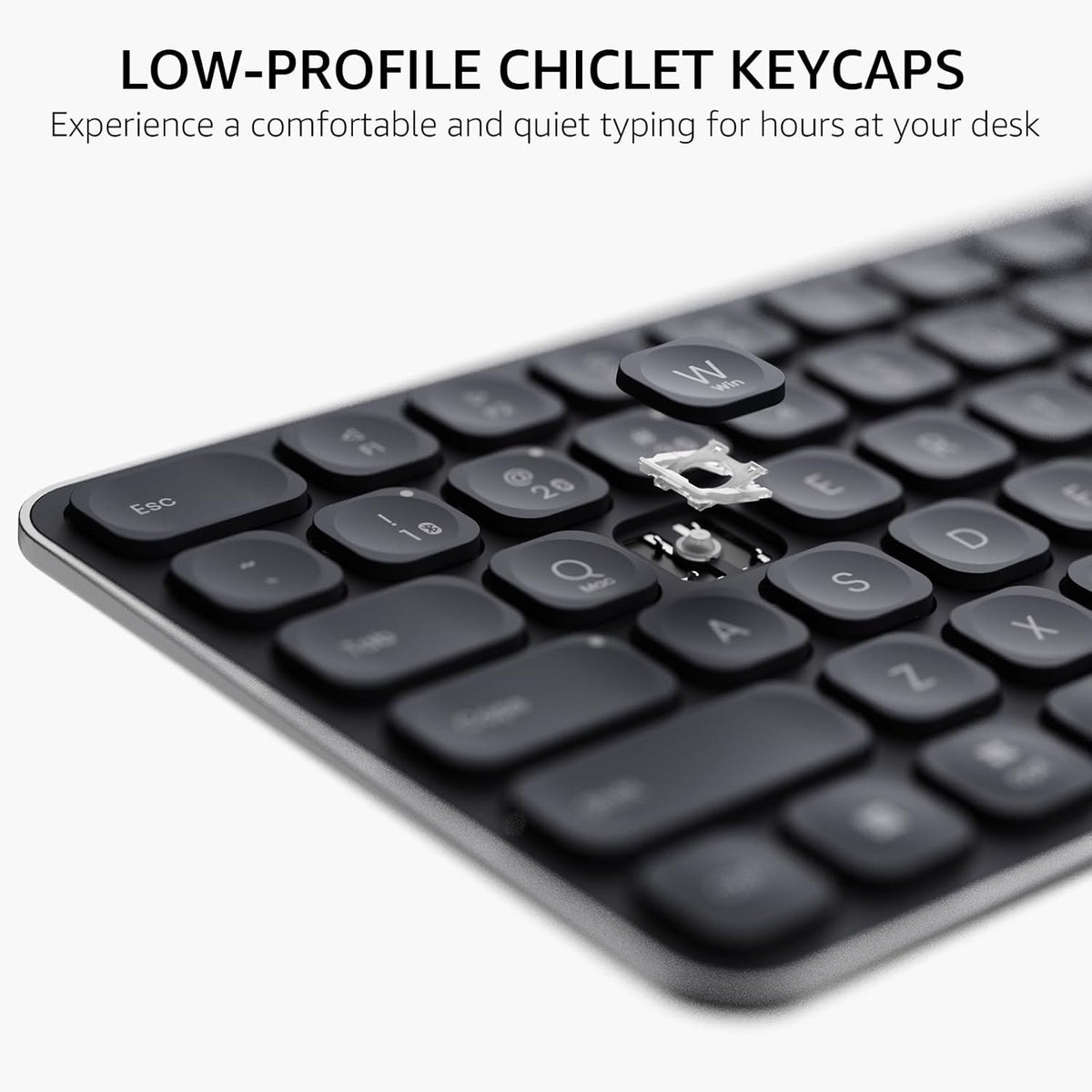 Rapoo 9010M Multi-Device Keyboard and Mouse Combo, 2.4GHz/Bluetooth 5.0/4.0 Wireless Keyboard & Mouse Set for Windows/Mac/Linux/Chrome, Support 4 Devices, Low-Profile Silent Click, Battery Powered