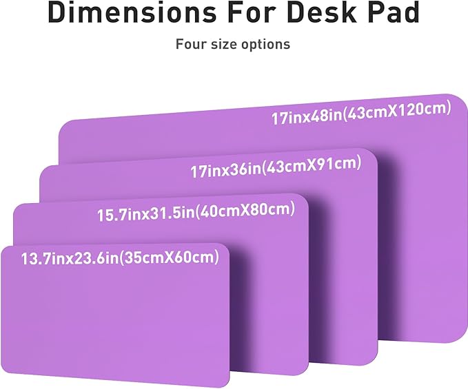 Aothia Leather Desk Pad Protector, Mouse Pad, Office Desk Mat, Non-Slip PU Leather Desk Blotter, Laptop Desk Pad, Waterproof Desk Writing Pad for Office and Home (23.6" x 13.7", Iris Violet)