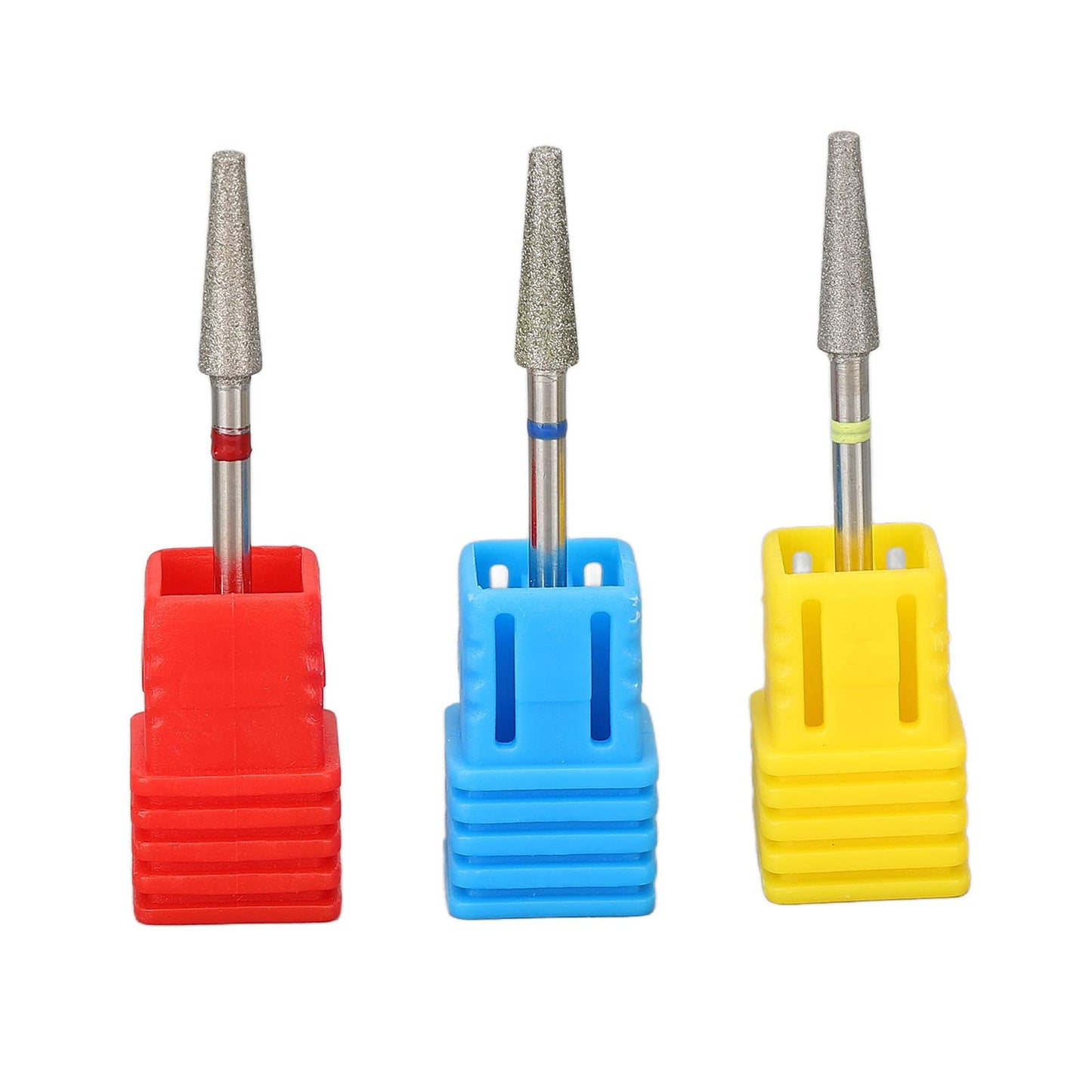 Nail Drill Bits Set, 3pcs 3/32 Inch Electric Manicure Nail File Bit for Acrylic Gel Nails with Storage Box, Professional Burrs Manicure Tool for Home Salon Nail Care