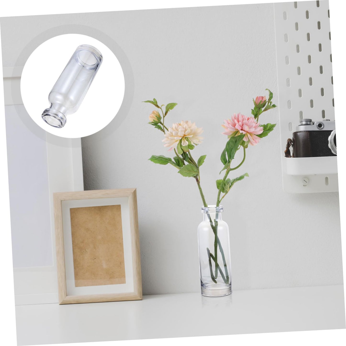 Ipetboom Glass Hydroponics Vase for Desktop Plant Propagation Transparent Small Mouthed Terrarium Planter Decorative Vase for Home and Event Display