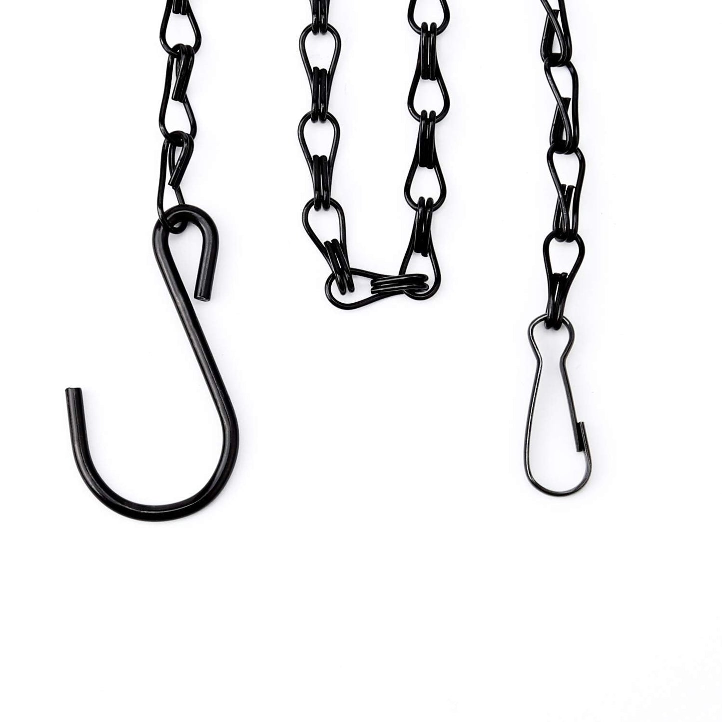 KABB Hanging Basket Chains, Black Iron Sling Chain, 20" L x 20" W x 0.8" H, Indoor/Outdoor, Holds Up to 20 lbs, 2 Pack