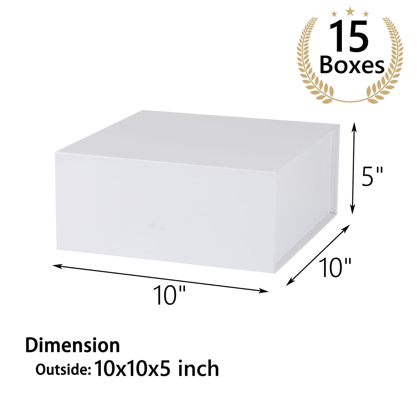 MUMUPACK 15 Pack Magnetic Gift Box With Lid 10x10x5,White Gift Boxes Bulk,Luxury Bridesmaid Proposal Box,Small Magnetic Closure Box Boxes For Presents,Wedding,Business